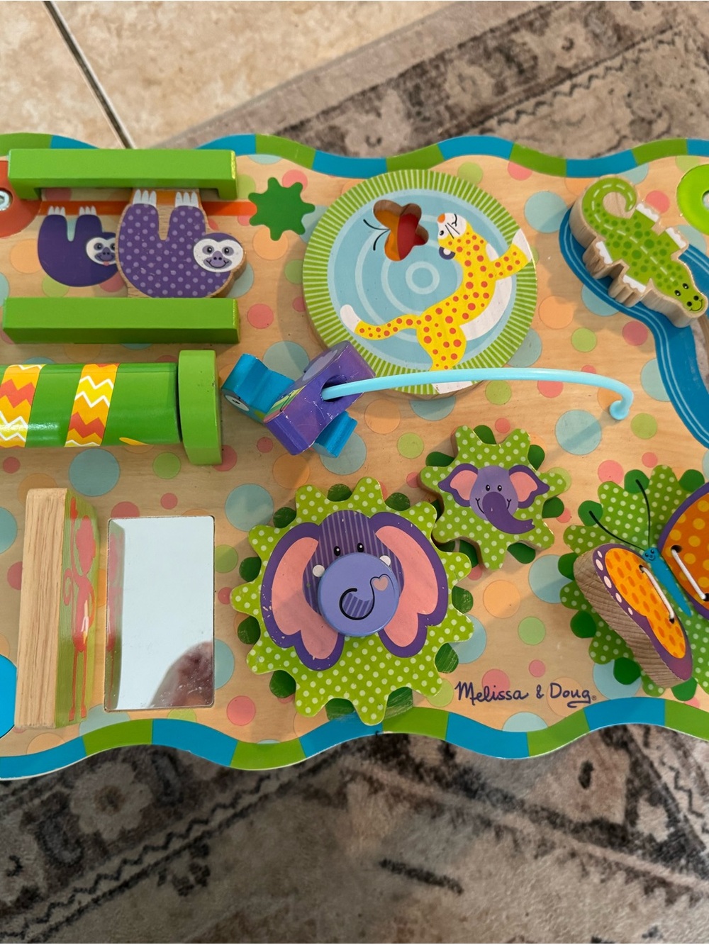 Melissa & Doug Toddler Activity Board - Multicolor Elephant Play Panel